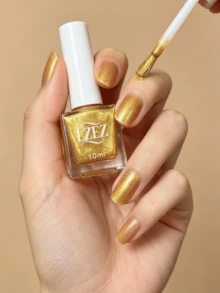 1 瓶水性指甲油 - LZEZ - 2026 新款 10ml 免烤可撕除持久快乾指甲油 學生適用 無酒精 - 金色 - 查看 2
