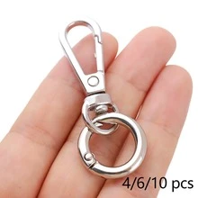 10/6/4pcs Metal Spring Ring Keychain Set, Bag Charm Clasp Chain Connector Hook Hardware Accessories, Waist Hanging Anti-Loss Clip - Multicolor - View 7