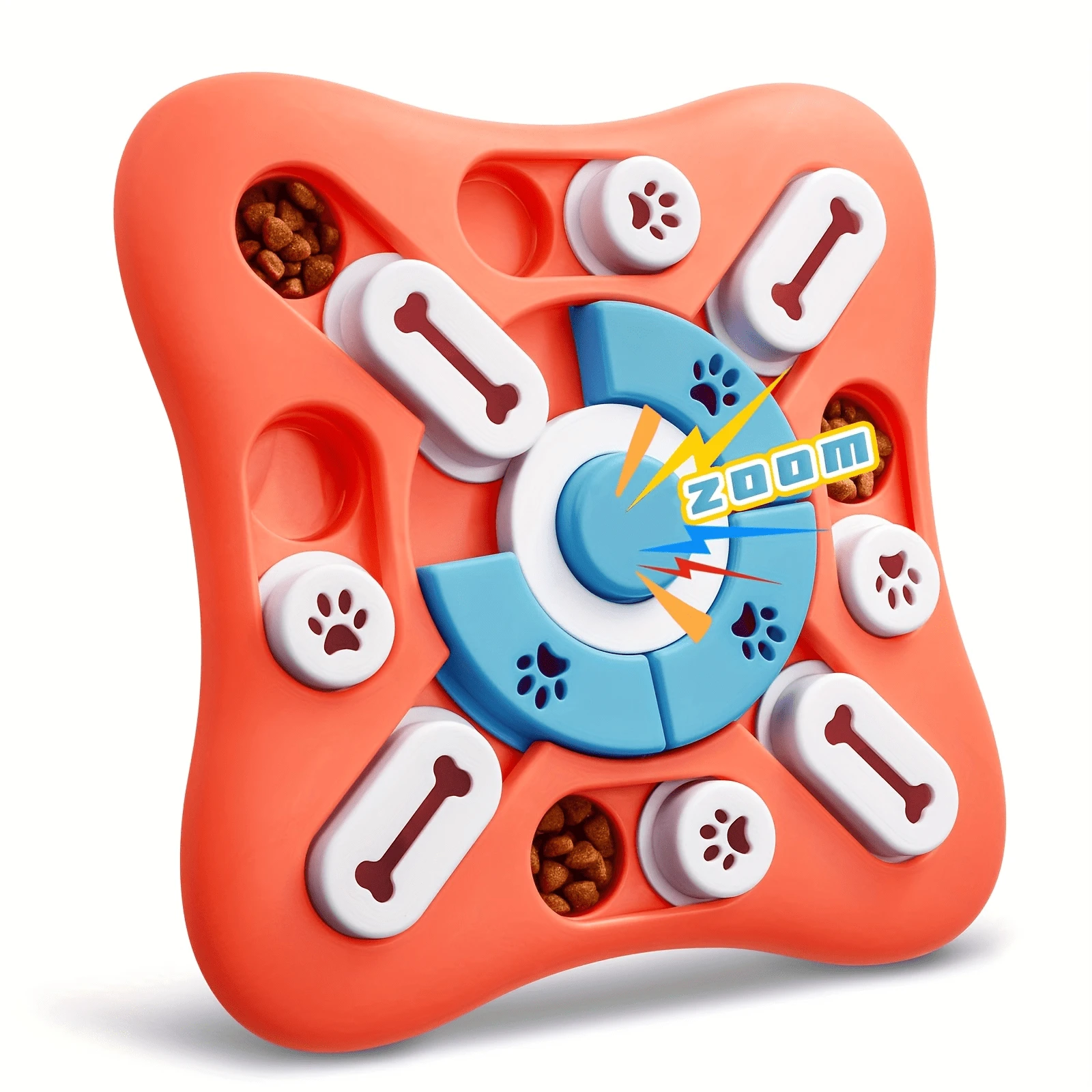 Juguete interactivo de rompecabezas para golosinas de perro, combina funciones de entrenamiento de IQ & estimulación cerebral, alimentador lento divertido con diseño de sonido, adecuado para perros de tamaño mediano a grande - Multicolor - Ver 1