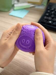 1 pièce Jouet en peluche souple et moelleux en forme de visage souriant rond pour enfants, jouet anti-stress doux et duveteux, jouet sensoriel de décompression mignon de dessin animé pour garçons et filles - Multicolore - Voir 8