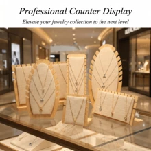 1 buah Set Stand Pajangan Perhiasan Kayu Linen, Dudukan Kalung, Tempat Anting, Rak Penyimpanan Gelang, Cocok untuk Fotografi Butik Ritel, Kombinasi yang Dapat Disesuaikan - MultiWarna - View 4