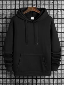 Men's Hoodie With BOSTON Letter Print, Casual Men's Sweatshirt. - 黑色 - 查看 2