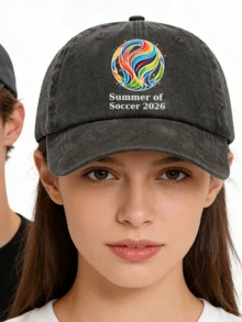 1pc 2026 USA Canada Mexico World Cup Baseball Cap Vintage Washed Distressed Baseball Cap - A - View 7