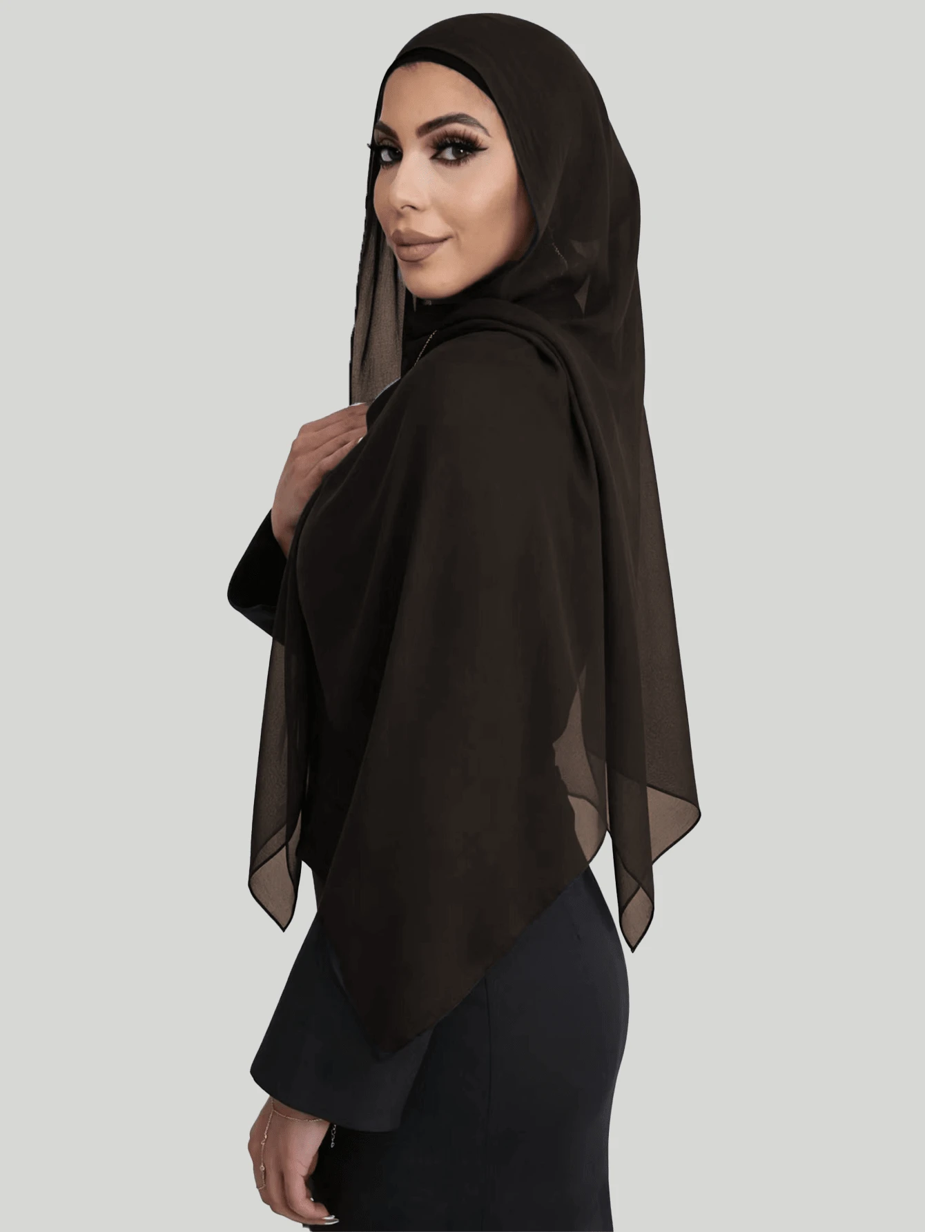 1pc Solid Color Basic Headscarf, Middle Eastern Style, Breathable Chiffon Fabric, Lightweight And Comfortable, Suitable For Long-Term Wear, All-Season Use