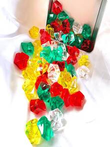 500pcs 11*14mm Artificial Crushed Ice, DIY Craft Materials, Suitable For Wishing Bottles, Ceramic Painting And Jewelry Making, Also Suitable For Fish Tank, Phone Case And Keychain Decoration, Random Mixed Colors, Warning: Small Parts, Only For 14 Years Old And Above - 500 PCS - View 2