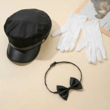 Role Play Hat, Bow Tie, Gloves Accessory Set - Multicolor - View 6