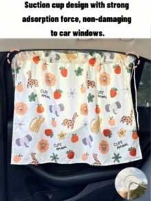 Cartoon Car Seat Sunshade, Suction Cup Side Window Privacy Shade, Cute Animal Car Suction Cup Side Window Privacy Sunshade | Essential Baby Travel Car UV Protection Sunshade - Multicolor - View 5