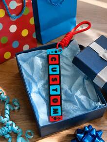 1pc Personalized PLA Game Controller Keychain, Red Blue Block Letter Custom Name Bag Tag With Wrist Loop For Birthday, Graduation, Travel Gift - Game Console - View 5