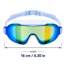 Adult Large Frame Wide Angle Coated Swimming Goggles, Adjustable Strap Comfortable Fit, Unisex Pool Training Beach Swimming Goggles - Multicolor - View 5