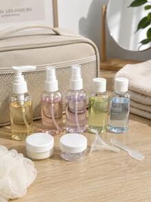 9pcs Travel Bottle Set, Travel Essentials, Portable Reusable Travel Accessories, Easy To Carry, Lightweight, Durable, Stylish, Suitable For Family Use, Daily Use - View 3