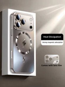 New Luxury Ultra-Thin Phone Case With Heat-Dissipating And Strong Magnetic Attraction For Galaxy S26/25 Ultra S26/25 Plus S2625 S25 Edge,Suitable Compatible With Iphone 18 Pro Max 17Pro 16 15Pro Plus - Shockproof Anti-Fall Protection, Glass Lens Protect Shockproof Cover - Grey - View 32