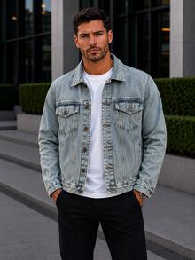 Men's Iron Button Twill Jacket - Stoned Green - View 2