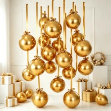 10pcs 10-Inch Gold 4D Round Foil Balloons, Suitable For Birthday Parties And Celebrations, Birthday Party Decorations, Party Decorations, Graduation Parties, Wedding Decorations, Hanging Balloons, Scene Decor, Theme Balloons - Gold - View 5