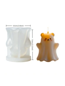 1pc Ghost Bear Silicone Mold, Candle Mold - Featuring Exquisite 3D Facial Expression Details, Soft, Durable, Easy To Clean, Suitable For Making Handmade Couple Themed Candles, Dedicated Mold For Creative Crafts, Reusable. - Ghost Bear - View 4
