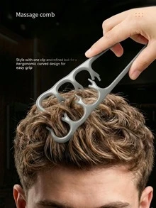 Fluffy Styling Comb – Dual-Texture Toothed Hair Comb With Petal-Shaped Grooves, Quickly Enhances Styling, Adds Texture And Provides Natural Voluminous Effect, Perfect For Daily Grooming And Hairstyle Management - Multicolor - View 2