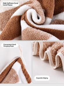 1 Set 8pcs Striped Soft Absorbent Quick-Dry Bathroom Towel Set - Multicolor - View 8