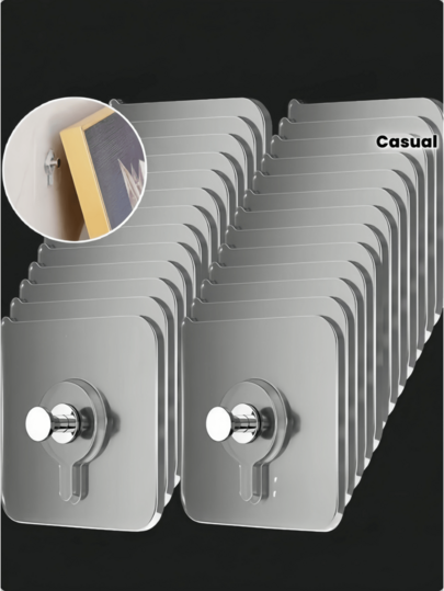 30 Pieces Of Strong Adhesive Wall Hooks - Waterproof Plastic Hooks Without Drilling Holes, With Strong Load-Bearing Capacity, Very Suitable For Bathroom Storage, Bedroom Coats And Hats Hanging, Guest Room Decoration, Wedding Decoration