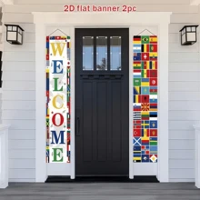 2er/Set Mehrfarbige Flaggen Willkommens-Hängende Banner Couplet, geeignet für Feiertagsparty, Heimwanddekoration, Themenparty, Feiertagsdekoration, Sportveranstaltung, Club, Geburtstag, Schulklassenzimmerparty - A - Übersicht 7