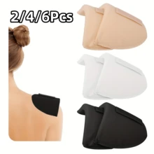2/4/6Pcs Soft Breathable Thick Sponge Shoulder Pads, Suitable For Women - Elegant Theme Design, Multi-Purpose Applicable To Dresses, Jackets, Shirts - Unisex Clothing Accessories, 3 Colors, Clothing Pads, Soft Texture - Multicolor - View 2