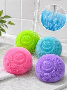 1 pièce Jouet en peluche souple et moelleux en forme de visage souriant rond pour enfants, jouet anti-stress doux et duveteux, jouet sensoriel de décompression mignon de dessin animé pour garçons et filles - Multicolore - Voir 7