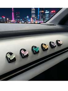3個/6個裝愛心造型迷你車用掛鉤，高級優雅車內掛鉤，極簡愛心配件，ABS自黏式前置控制台收納掛鉤，卡通便利迷你奢華掛鉤，多功能隱形無痕車用掛鉤 - A - 查看 7