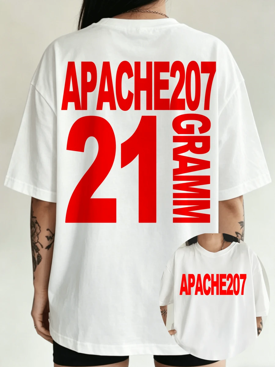 Apache 207 21 Gramin Red Text Graphic T-Shirt - 白色 - 查看 1