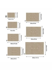 1pc European And American Luxury Moroccan Bohemian Classic Floral Rectangular Soft Faux Cashmere Machine Washable Area Rug, Suitable For Living Room, Bedroom, Entrance, Bathroom, Hallway, Patio, Kitchen, Indoor And Outdoor, All Seasons Large Size Floor Mat, Home Decor - Multicolor - View 3