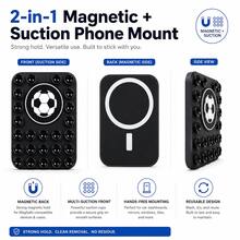 Football World Cup Pattern Silicone Magnetic Suction Cup Phone Stand Compatible With MagSafe Magnetic Mount - Black - View 2