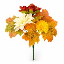 1PC/2PCS/3PCS Thanksgiving Dahlia Decoration Flowers, With Light Cream Petals And Orange-Red Accents. DIY Flower Arrangement, Suitable For Window Sill Display And Balcony Beautification. - Orange - View 4