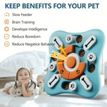 Juguete interactivo de rompecabezas para golosinas de perro, combina funciones de entrenamiento de IQ & estimulación cerebral, alimentador lento divertido con diseño de sonido, adecuado para perros de tamaño mediano a grande - Multicolor - Ver 7