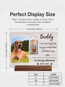 Custom Pet Memorial Plaque With Hair Keepsake Bottle Personalized Dog Photo Frame Loss Of Pet Sympathy Gift - Multicolor - View 7