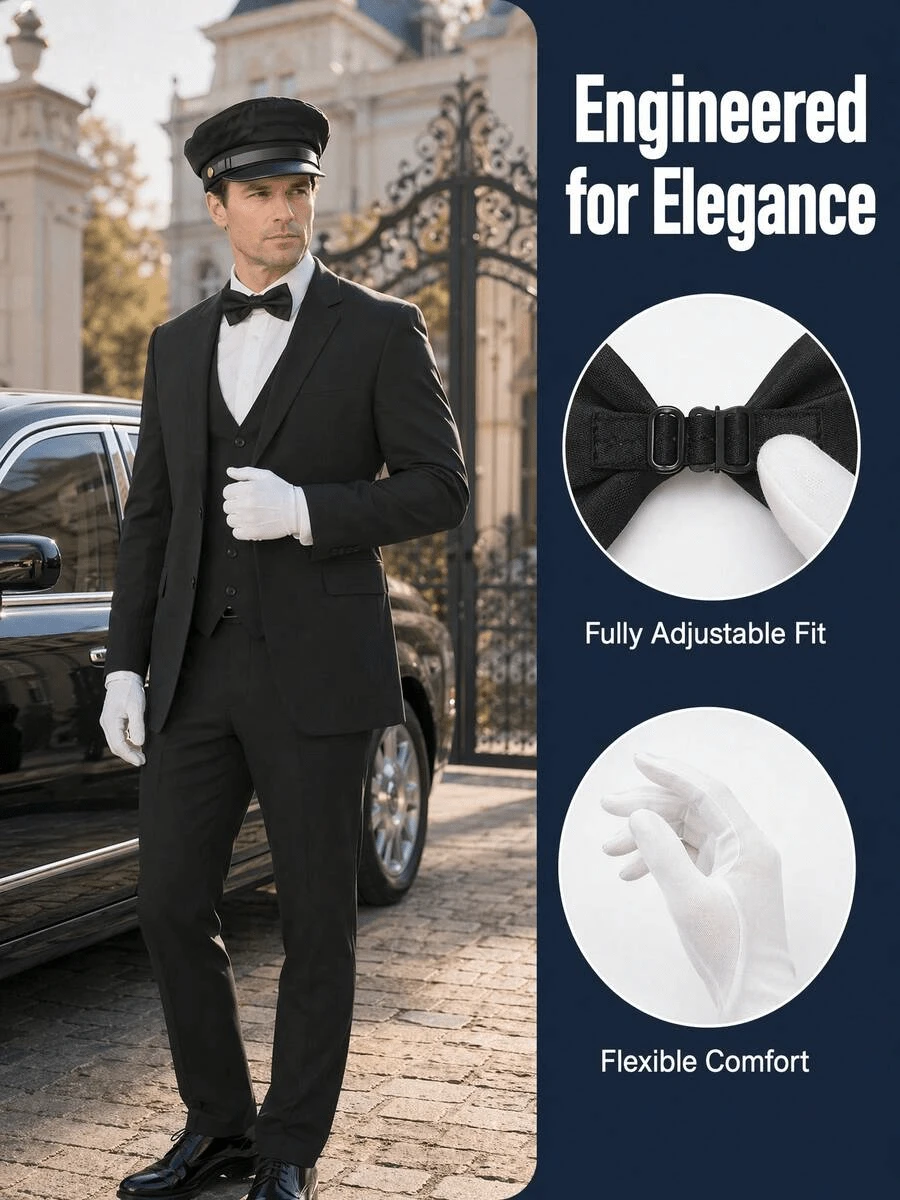 Role Play Hat, Bow Tie, Gloves Accessory Set - Multicolor - View 1