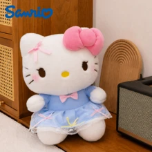 SANRIO 1件 23cm/9.1in Hello Kitty 絨毛娃娃，藍色蕾絲薄紗裙填充娃娃配粉色蝴蝶結，柔軟抱枕，房間裝飾，女孩生日情人節禮物 - 彩色 - 查看 6