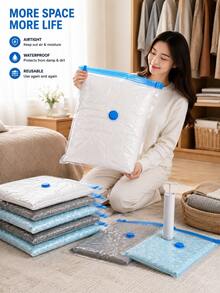 10/5/1pc Vacuum Compression Bags, Portable Travel Storage Bags, Dust-Proof Compression Bags, Large Capacity Compression Bags, Travel Clothing Compression Bags, Closet Storage Compression Bags, Foldable Storage Bags, Transparent Compression Bags, Bedding Compression Bags, Suitable For Clothes, Quilts, Blankets, Shirts, Bedding, Bedroom Closet, Bathroom, Outdoor Gear, Home Storage, Back To School Travel Vacation Essentials - Multicolor - View 2