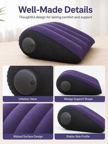 1pc 48x36x16cm Inflatable Wedge Travel Neck Pillow, Portable Triangular Inclined Cushion, Adjustable Multi-Position Comfortable Head, Neck, And Waist Support, Suitable For Side Sleeping, Flat Lying, Sitting, Home, Office, Airplane, Road Trip, Camping, Summer Travel, July 4th - Multicolor - View 5