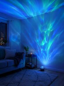 1pc [Water Ripple Projector] Colorful Water Ripple Wall Projection Light/Desktop Model USB Powered/Suitable For Atmosphere Decoration, Bedroom, Living Room, Gift Scenarios/Compatible With Power Bank, Adapter - The Aurora Borealis Is Multicolored - View 11