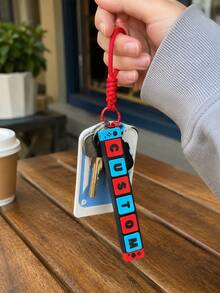 1pc Personalized PLA Game Controller Keychain, Red Blue Block Letter Custom Name Bag Tag With Wrist Loop For Birthday, Graduation, Travel Gift - Game Console - View 4