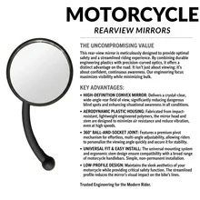 Motorcycle Rearview Mirror Modification New Round Fixed Wing Rearview Mirror Universal Wide Field Of View Reflective Mirror All-Terrain Vehicle Adjustable Angle Reflective Rearview Mirror - A - View 4