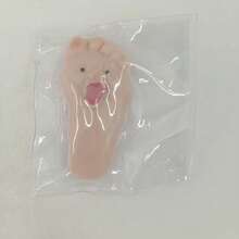 趣味軟萌腳掌壓力舒緩玩具，柔軟捏捏減壓玩具，可愛舌頭設計，辦公桌指尖紓壓玩具，適合成人與兒童的禮物 - 彩色 - 查看 13