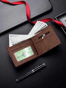 Compact Wallet For Men With Multiple Compartments - Brown - View 4