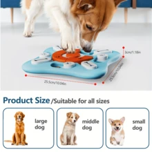 Juguete interactivo de rompecabezas para golosinas de perro, combina funciones de entrenamiento de IQ & estimulación cerebral, alimentador lento divertido con diseño de sonido, adecuado para perros de tamaño mediano a grande - Multicolor - Ver 5