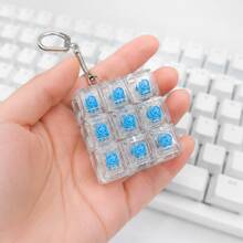 9-Key Mechanical Keyboard Switch Stress Relief Toy, Clicky Keychain Fidget Gadget, Mini Mechanical Button Clicker, Portable Anxiety Relief Toy For Adults And Teens, Sensory Decompression Accessory - Multicolor - View 1