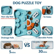 Juguete interactivo de rompecabezas para golosinas de perro, combina funciones de entrenamiento de IQ & estimulación cerebral, alimentador lento divertido con diseño de sonido, adecuado para perros de tamaño mediano a grande - Multicolor - Ver 6
