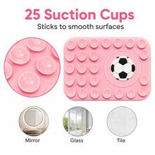Soporte magnético de succión de silicona con patrón de la Copa del Mundo de Fútbol compatible con MagSafe - Rosa - Ver 3