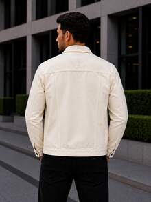 Men's Iron Button Twill Jacket - Off White - View 2