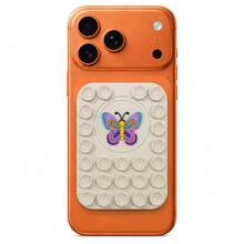 Cross-Border Hot-Selling Magnetic Suction Phone Holder Compatible With MagSafe Phone Case Apple Silicone Butterfly Suction Magnetic Stand - Antique White - View 4