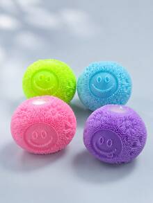 1 pièce Jouet en peluche souple et moelleux en forme de visage souriant rond pour enfants, jouet anti-stress doux et duveteux, jouet sensoriel de décompression mignon de dessin animé pour garçons et filles - Multicolore - Voir 12