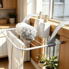 Multi-Scenario No-Drill Radiator Drying Rack, Foldable Balcony Railing Storage Shelf, Bathroom Mini Towel & Shoe Drying Rack - No-drill Wall Mount - View 2