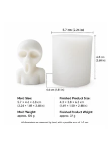 1pc 3D Ghost Face Candle Silicone Mold, Halloween Style, For Aromatherapy Candles, Plaster Crafts, Holiday Decor And Gift Making - Ghost Face Silicone Mold - View 13