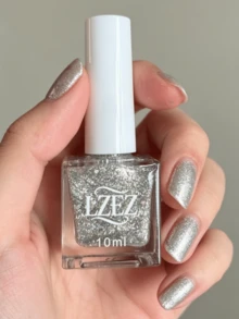 1 瓶水性指甲油 - LZEZ - 2026 新款 10ml 免烤撕除式持久快乾指甲油 學生適用 無酒精 - 銀色 - 查看 2